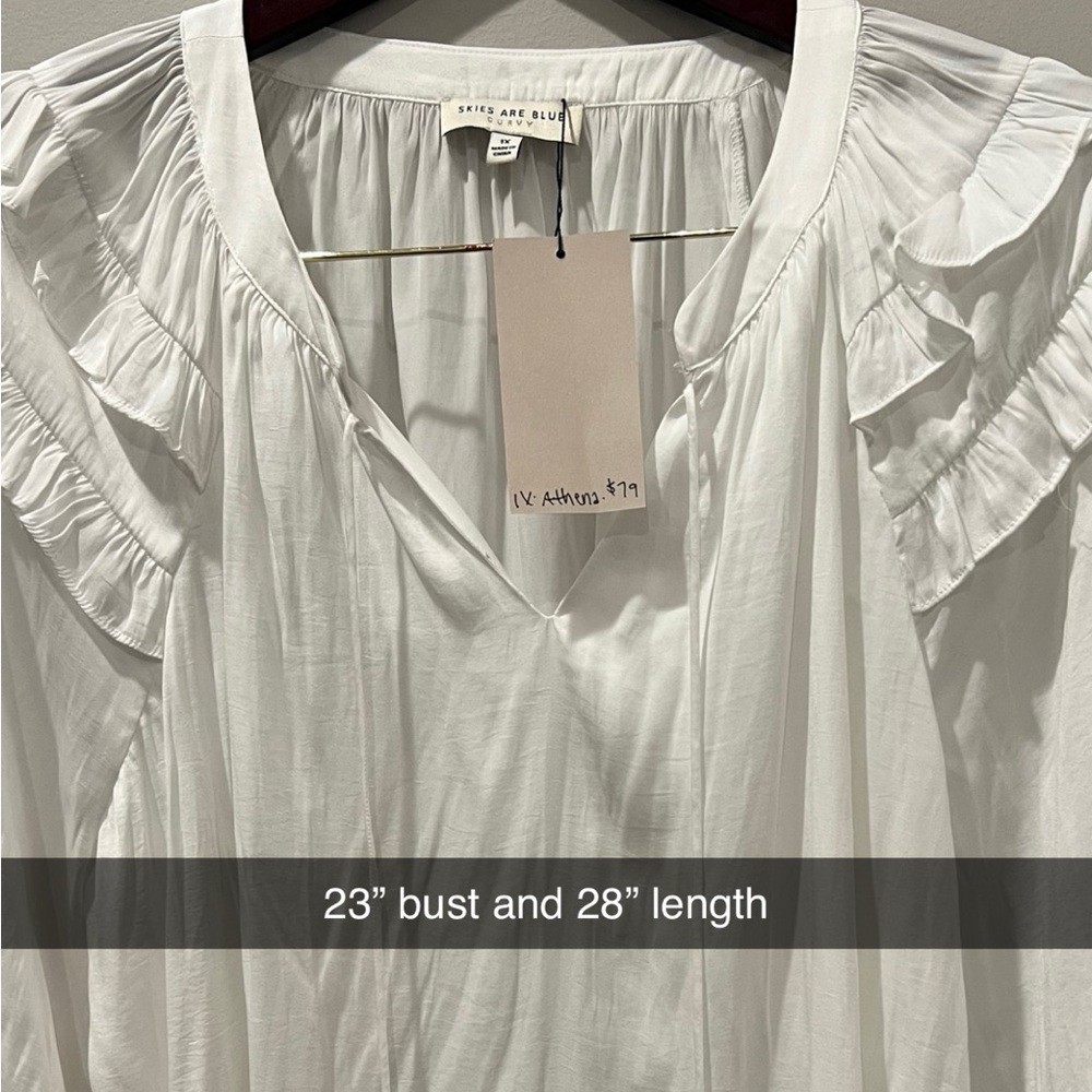 Skies are Blue Long Sleeve Blouse- NWT
